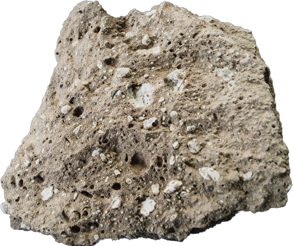A fragment of ancient Roman concrete